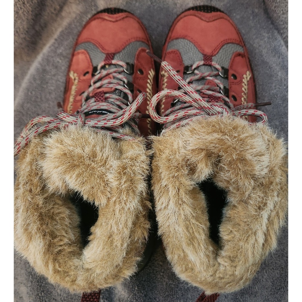 Mountrek Brook Path NWOT Mid Hiking Boots Women 8.5W Red Excellent (Primaloft) - Picture 7 of 14